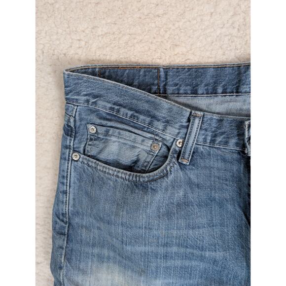 Levis 514 Jeans Mens 36x32 Blue Faded Whiskered Denim Straight Leg Cotton READ - Picture 11 of 16